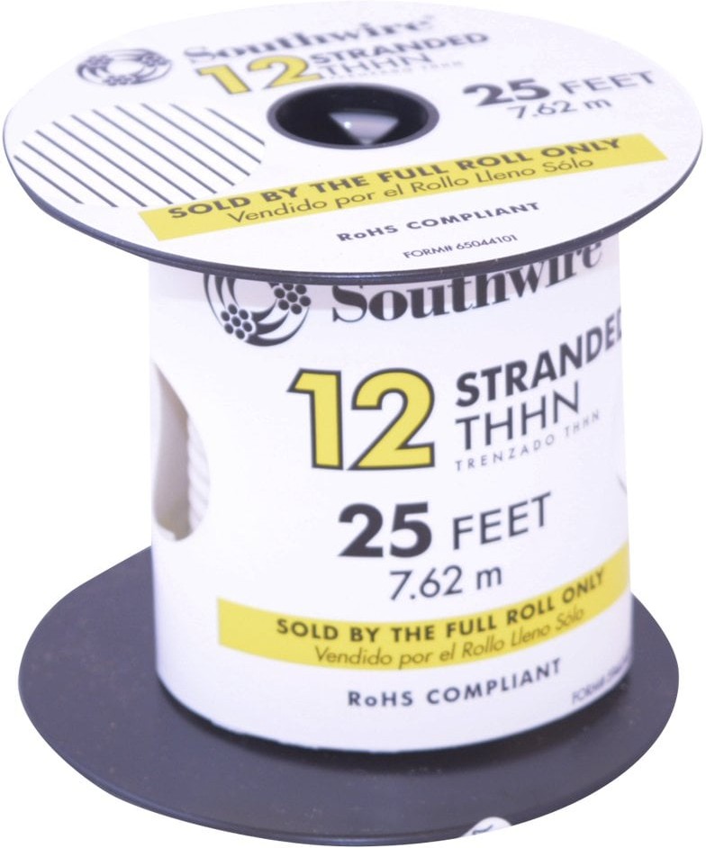 25-ft 12 -AWG White Stranded Copper THHN wire ( By-the-roll )