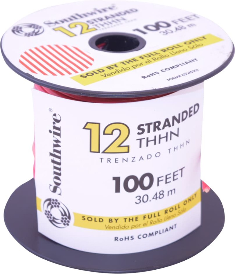 100-ft 12 -AWG Red Stranded Copper THHN wire ( By-the-roll )