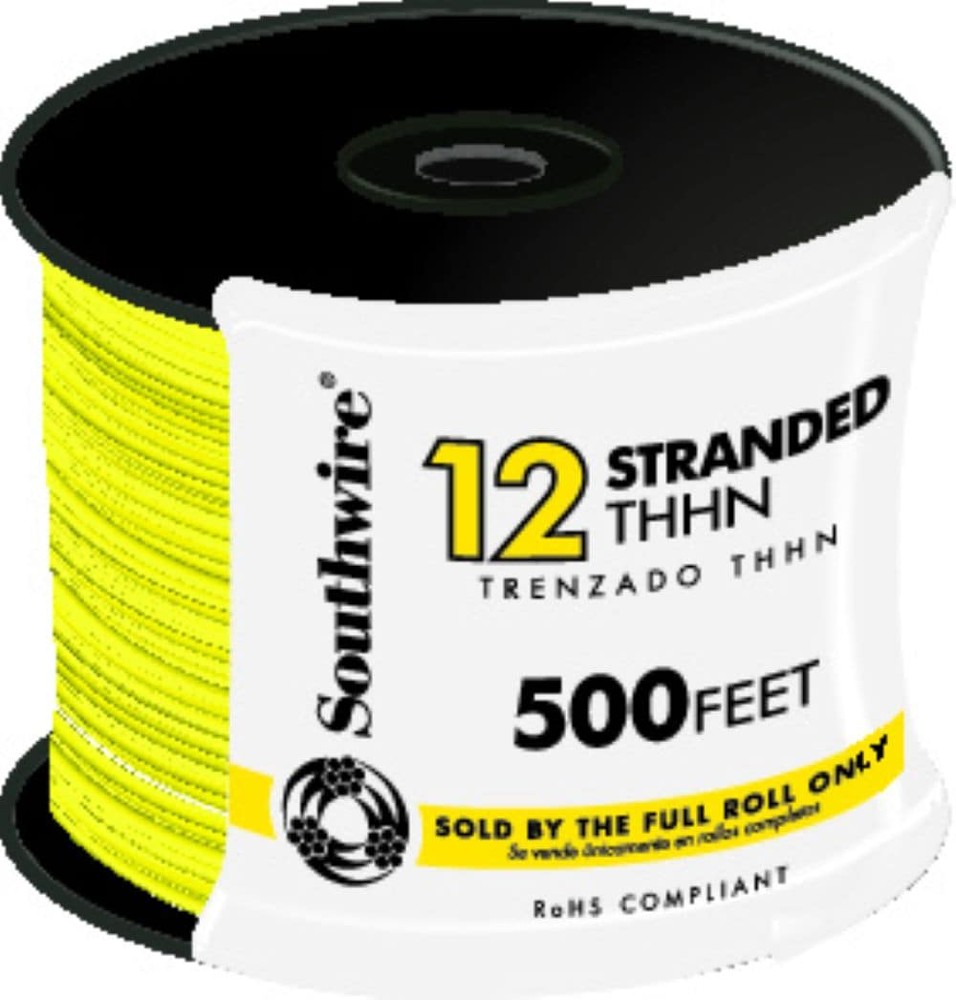 500-ft 12 -AWG Yellow Stranded Copper THHN wire ( By-the-roll )