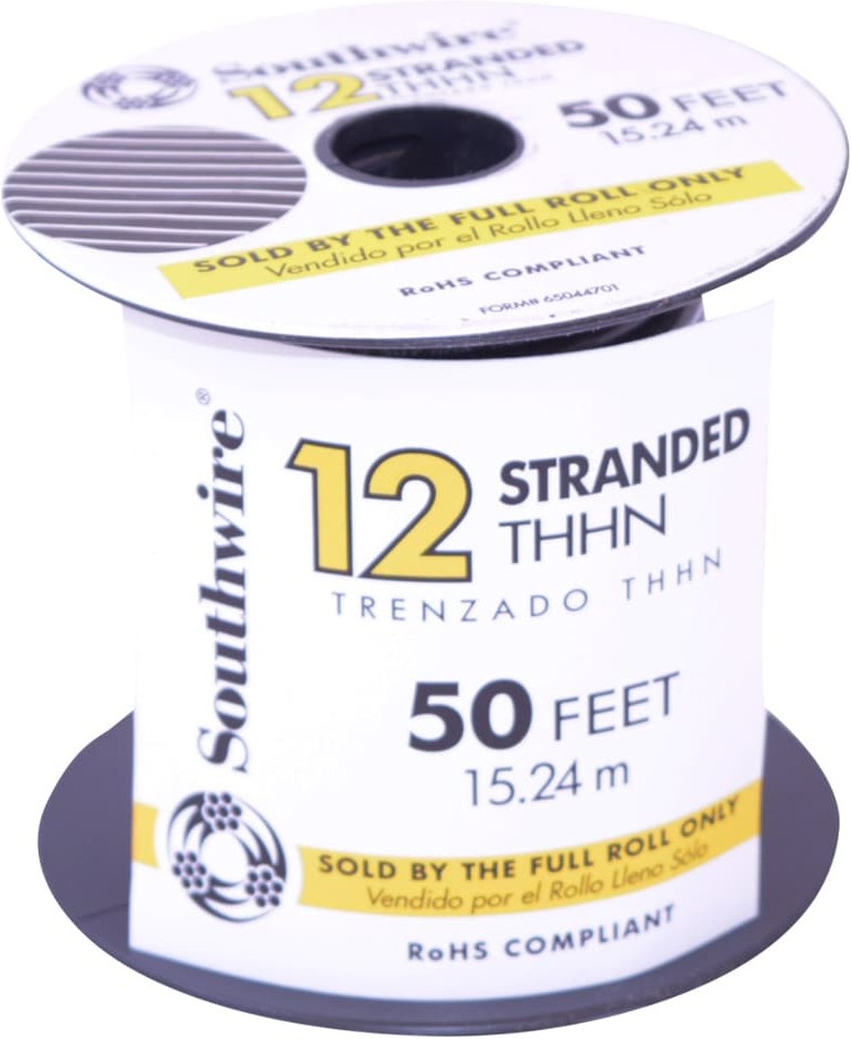 50-ft 12 -AWG Black Stranded Copper THHN wire ( By-the-roll )