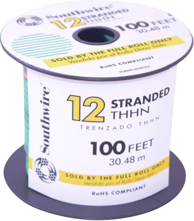 100-ft 12 -AWG Green Stranded Copper THHN wire ( By-the-roll )