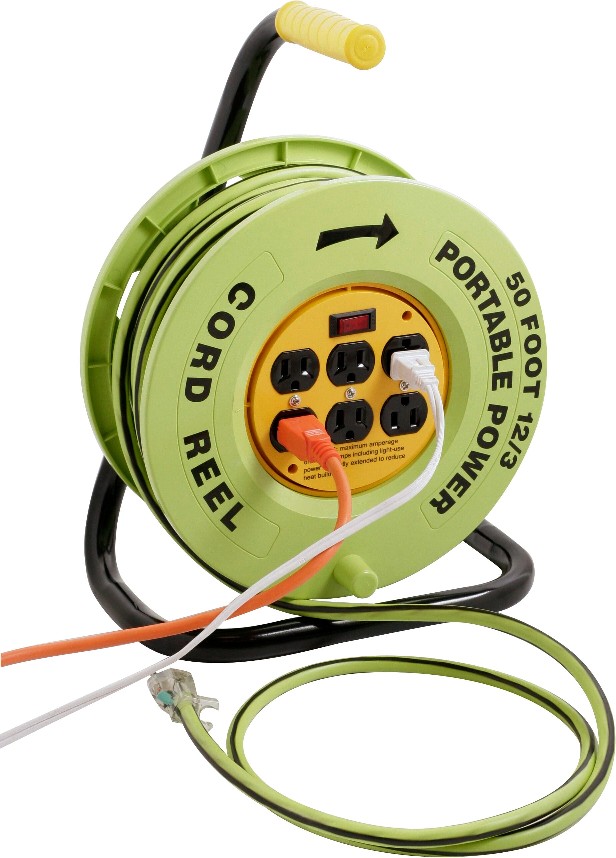 50-ft 12/3 SJTW Green/black Reel