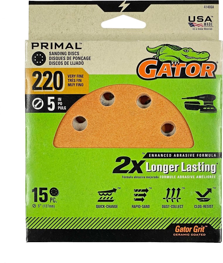 15 -Piece Aluminum oxide 220 -Grit Disc Sandpaper