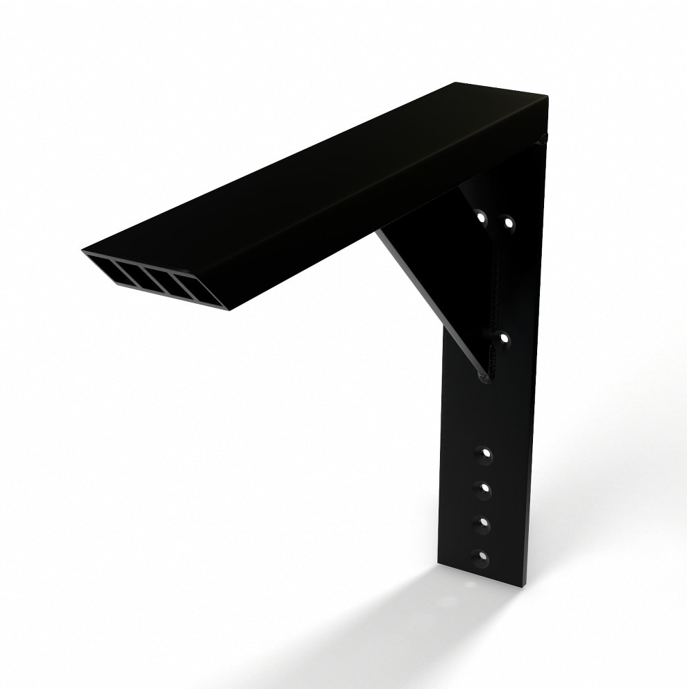 The Original Industrial Large Shelf Bracket 16-in x 2.5-in x 1-in Black Aluminum Mounting bracket