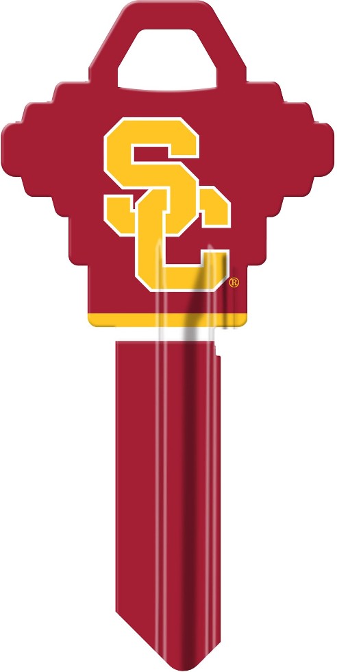 USC Trojans Multicolored Decorative Key Brass House/Entry Key Blank