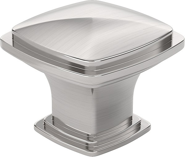 1-1/4-in Brushed Nickel Square Transitional Cabinet Knob