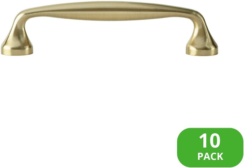 Mason 4-1/4-in , 108mm Center to Center Satin Brass Cylindrical Bar Drawer Pulls 10 -Pack