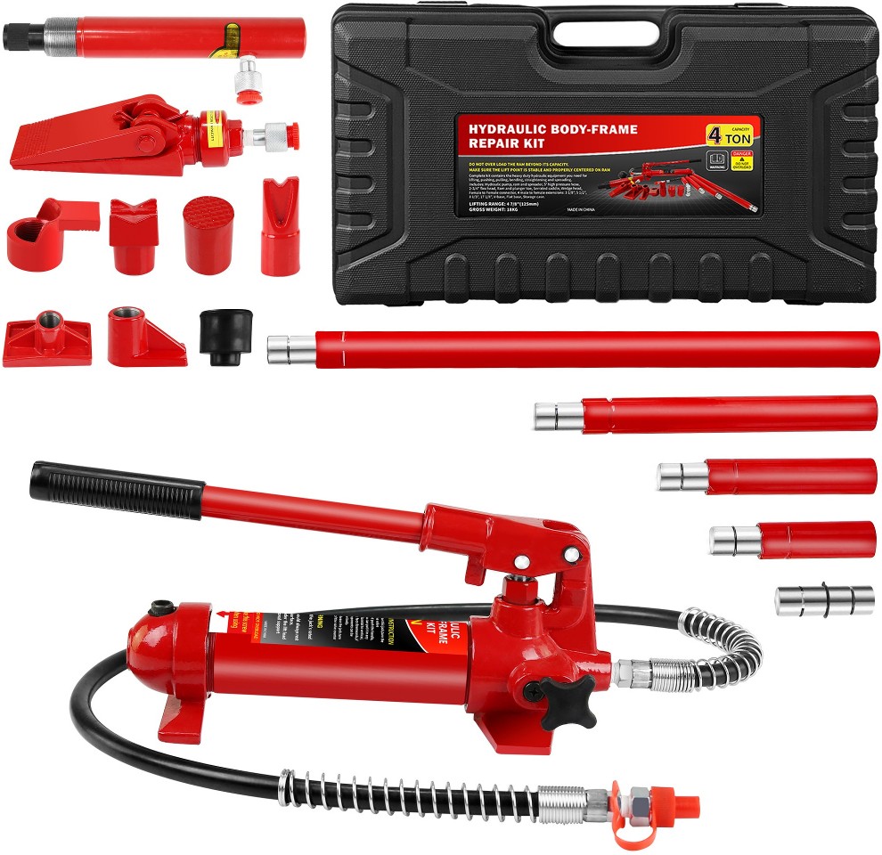 Red 4-Ton Steel Hydraulic Portable jack