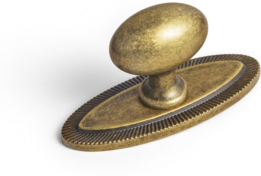 1-2/5-in Antique Brass Oval Classic Cabinet Knob 6 -Pack