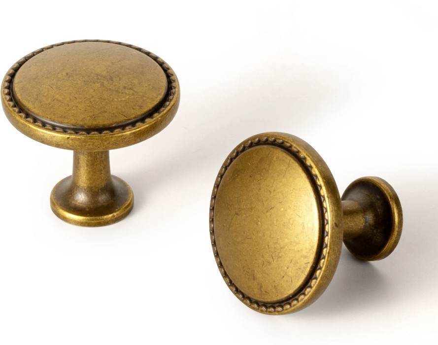 1-4/7-in Antique Brass Mushroom Classic Cabinet Knob 6 -Pack