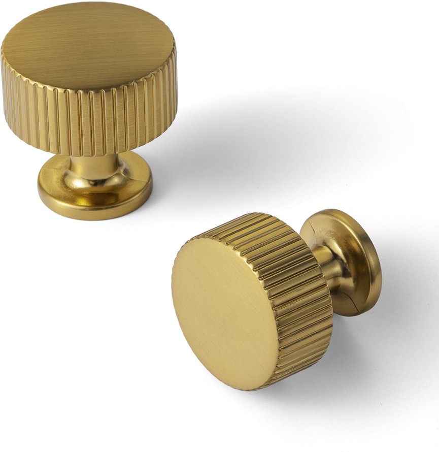 1-3/10-in Brushed Gold Mushroom Classic Cabinet Knob 6 -Pack