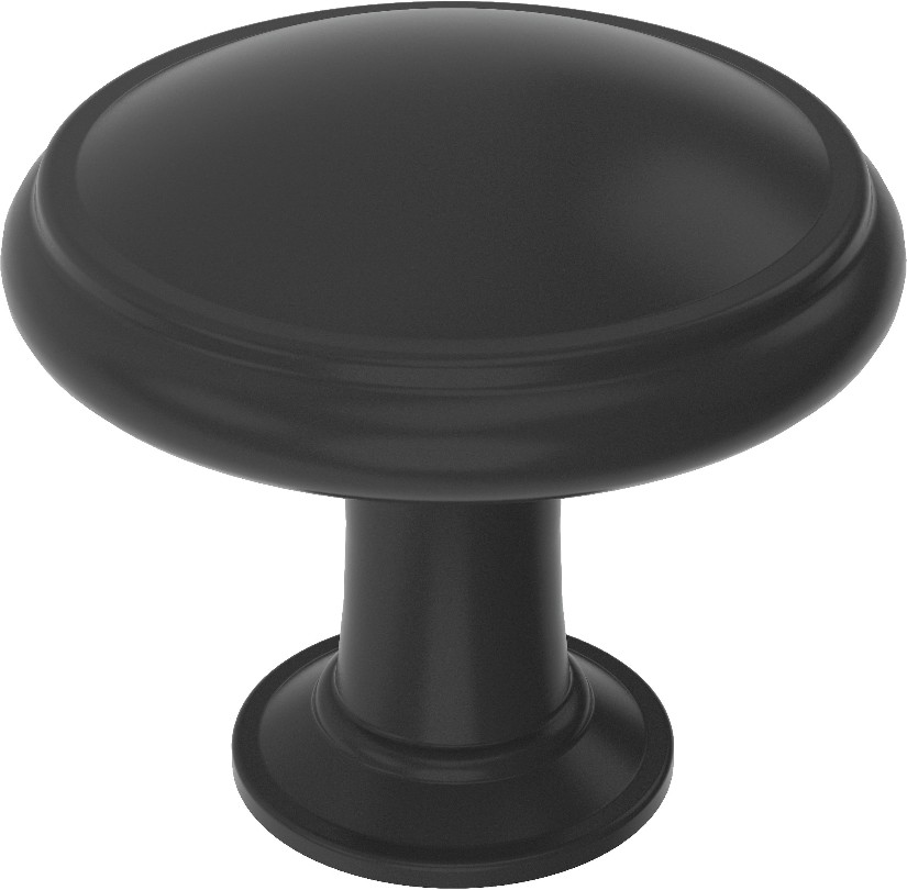 1-3/16-in Matte Black Round Modern Cabinet Knob 10 -Pack