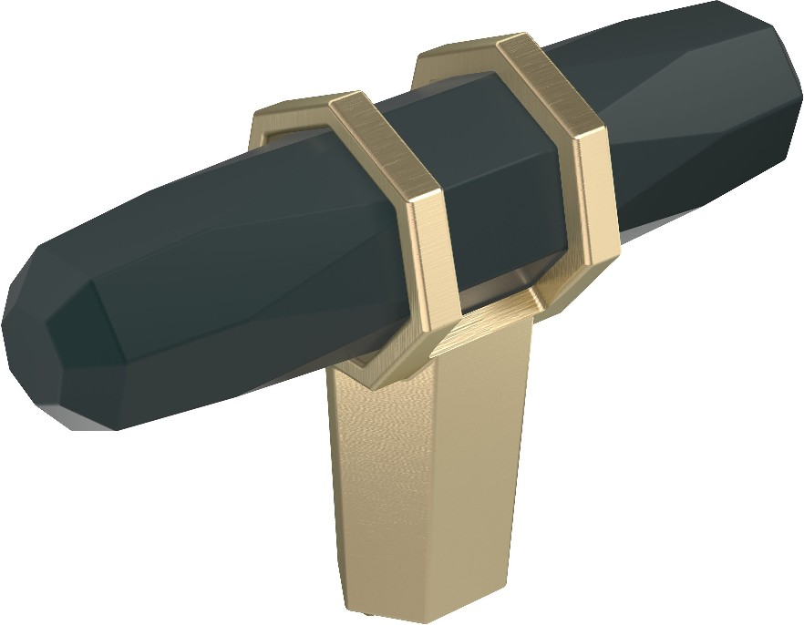 London 2-1/2-in Black Bronze/Golden Champagne Bar Contemporary Cabinet Knob