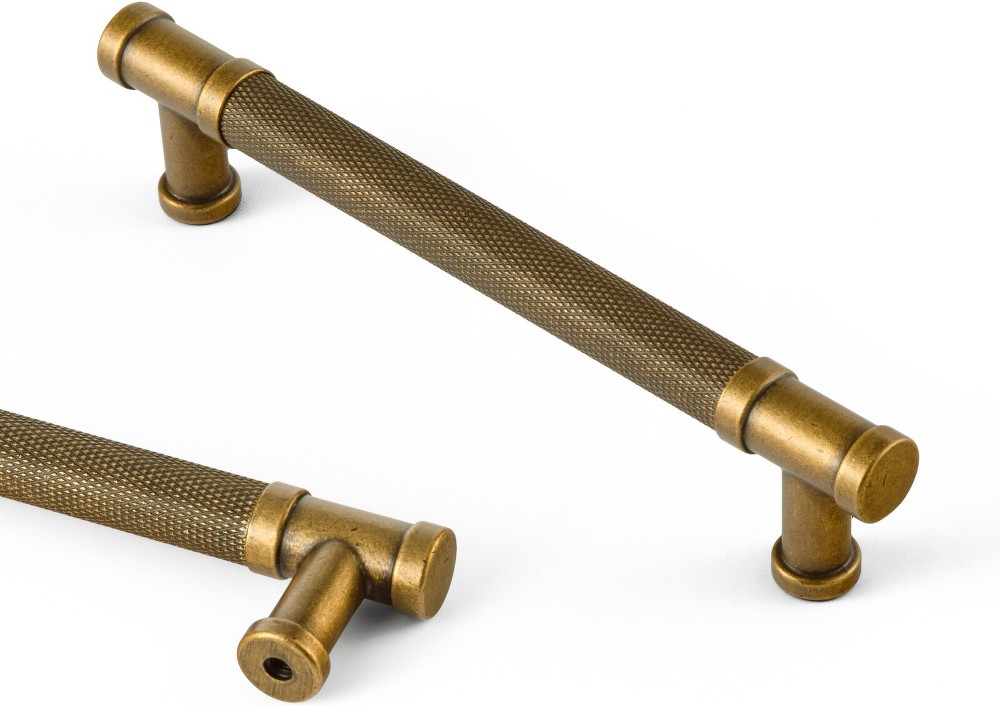 5-1/16-in , 128mm Center to Center Antique Brass Cylindrical Handle Drawer Pull 6 -Pack