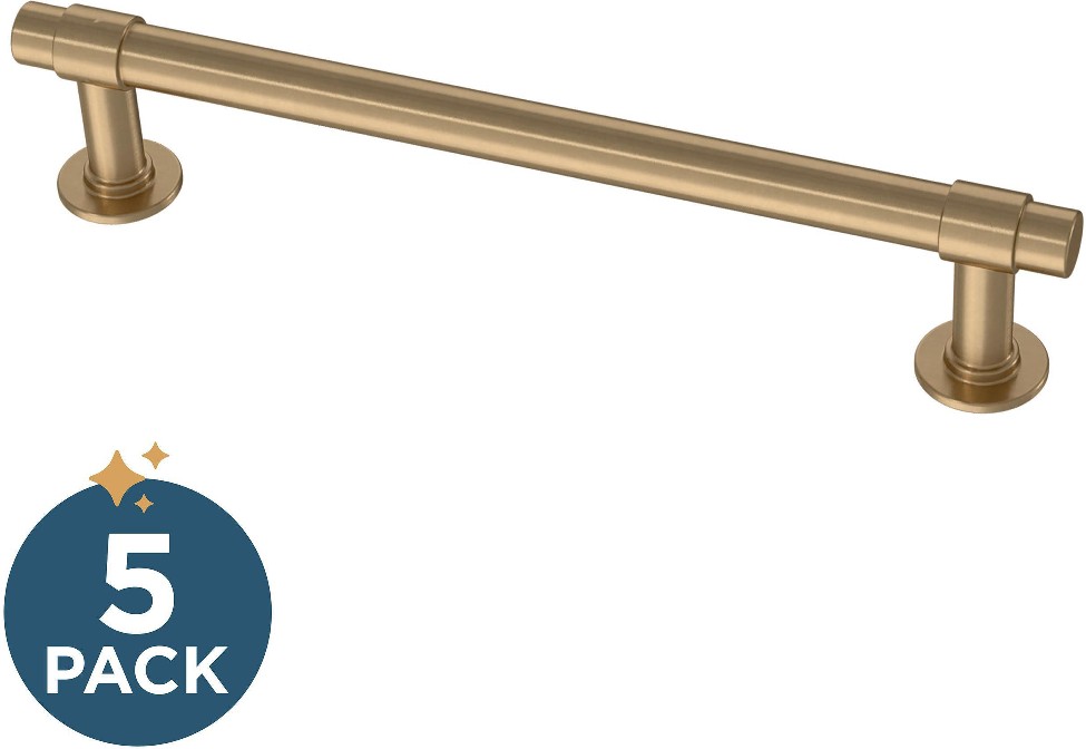 Francisco 5-1/16-in , 128mm Center to Center Champagne Bronze Antimicrobial Cylindrical Bar Drawer Pull 5 -Pack