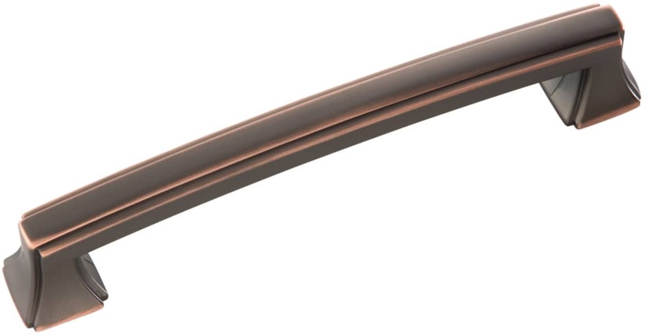 Bridges 5-1/16-in , 128mm Center to Center Oil-Rubbed Bronze Highlighted Rectangular Handle Drawer Pull 10 -Pack