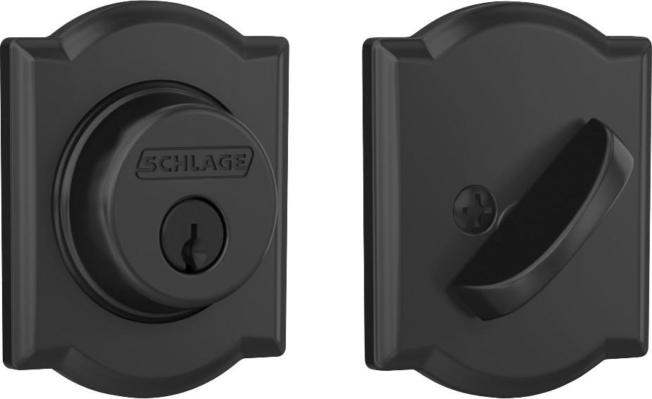 B60 Camelot Camelot Matte Black Single Cylinder Deadbolt