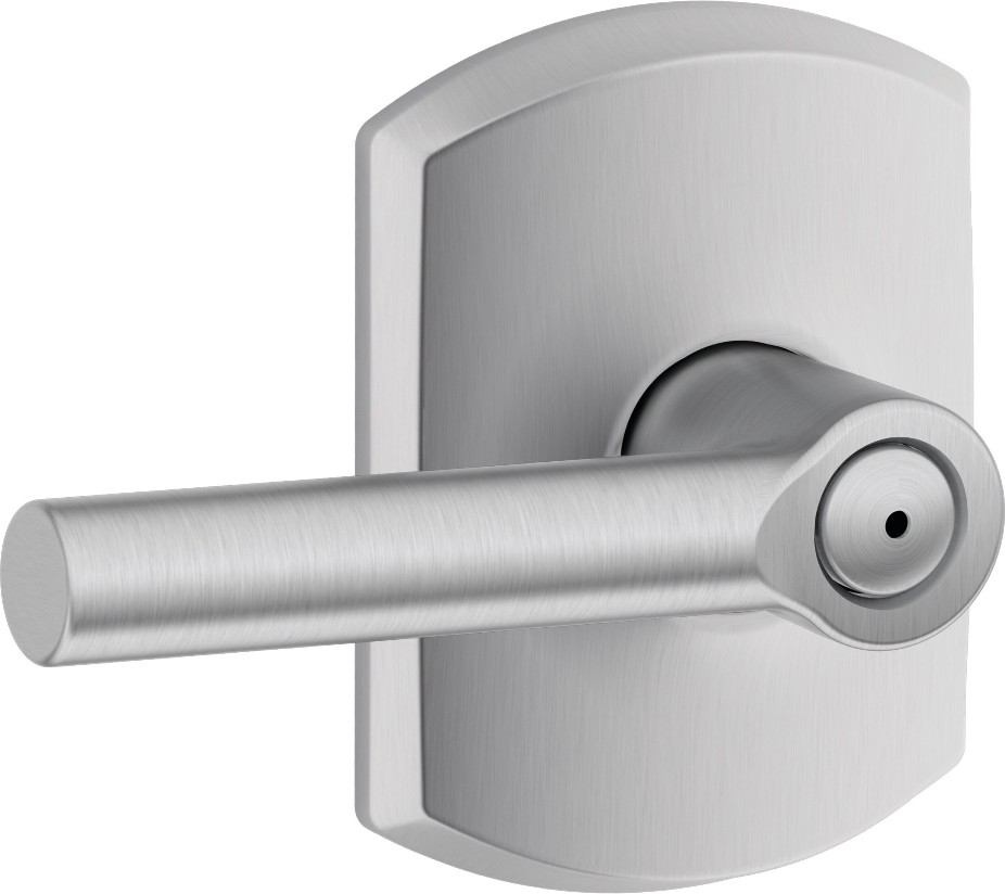Broadway - Greenwich Satin Chrome Interior Bed/Bath Privacy Door Handle