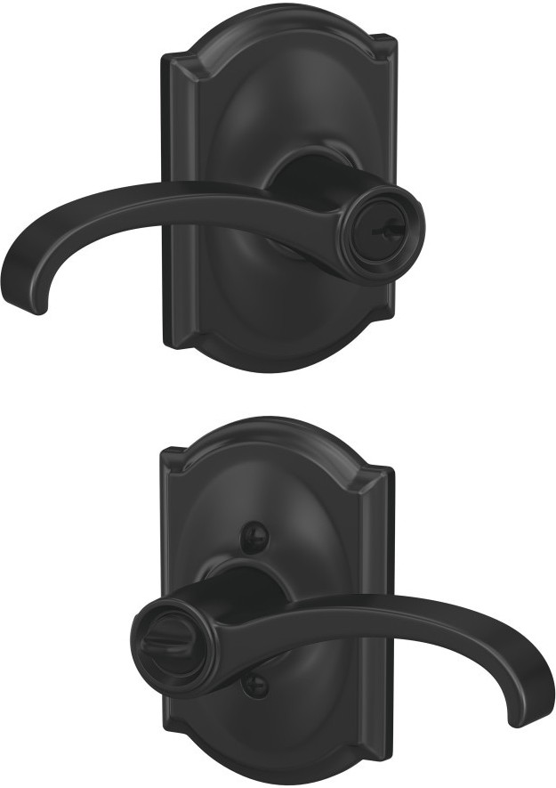 Custom Custom Whitney - Camelot Matte Black Exterior Keyed Entry Door Handle