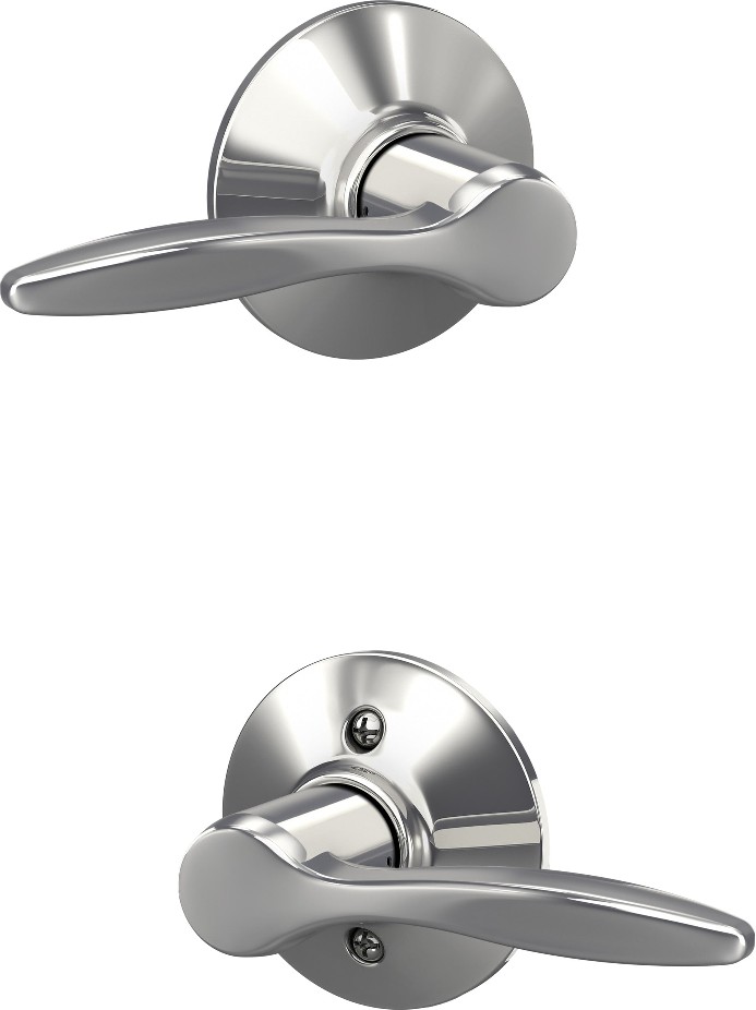 Delfayo Bright Chrome Interior Hall/Closet Passage Door Handle