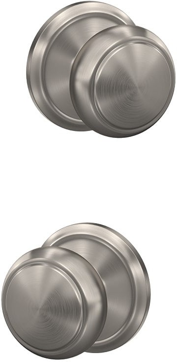 Custom Andover - Alden Satin Nickel Interior or Hall/Closet Dummy Door Knob