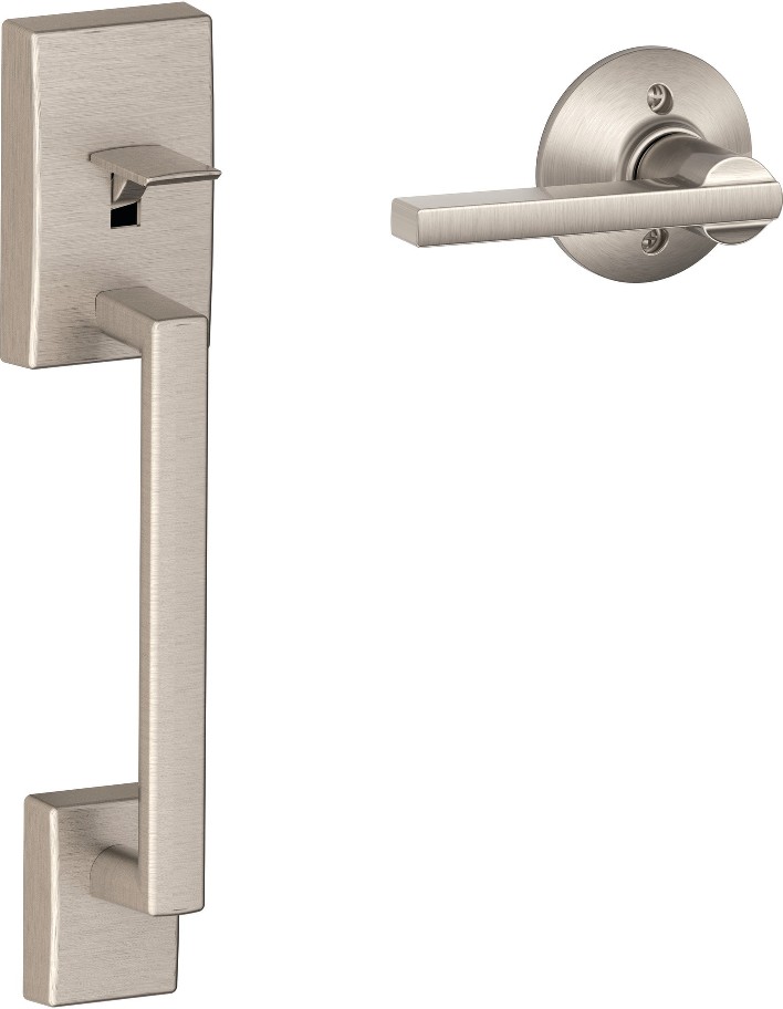 Century-Latitude Satin Nickel Entry Door Handleset
