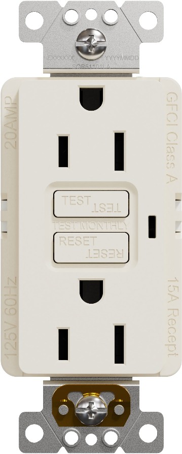 X Series 15 -Amp 125-volt Tamper Resistant GFCI Residential Decorator Outlet , Matte Light Almond