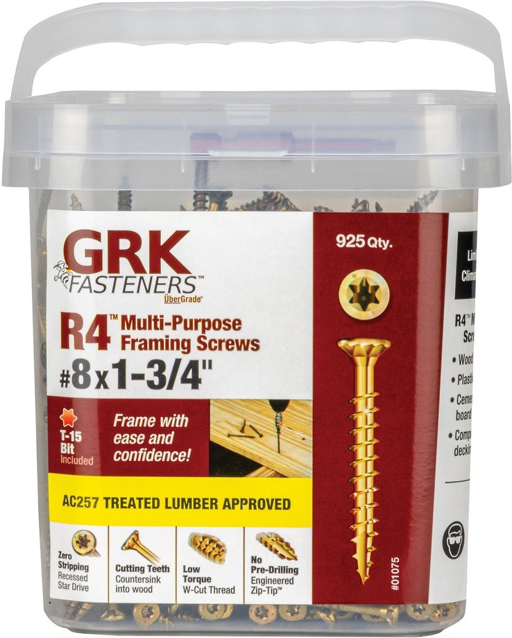 R4 #8 x 1-3/4-in Polymer Exterior Multi-material screws 925 -Per Box