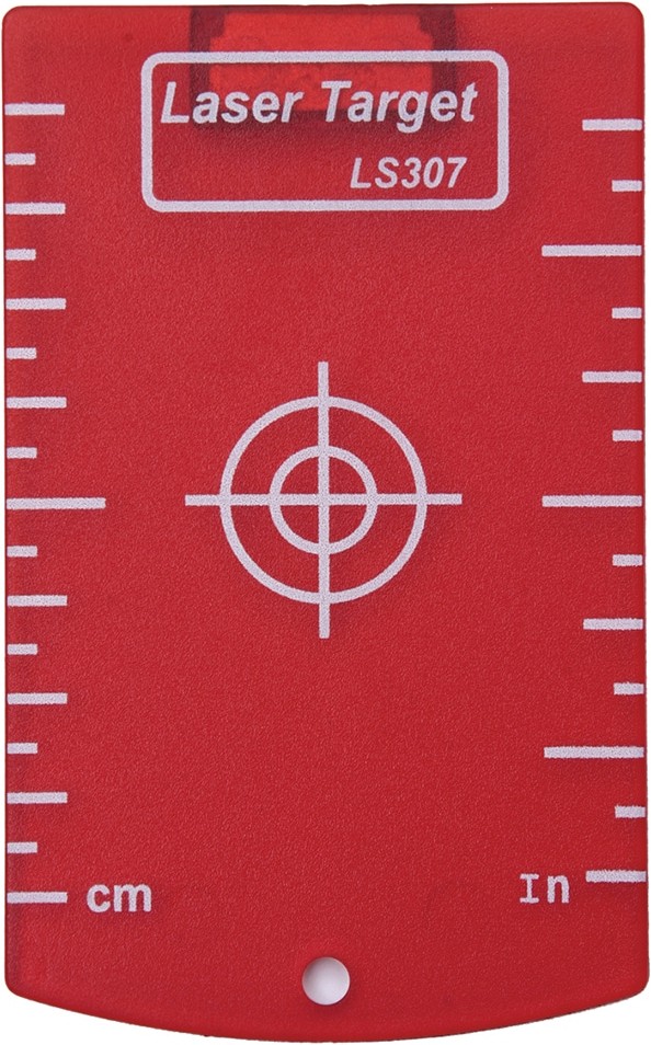 Magnetic Red Laser Level Target Plate, Inches and Centimeters, 12-in