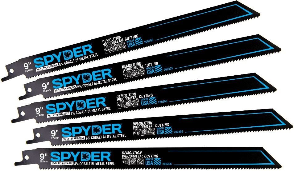 Black Series Bi-metal 9-in 10/14 TPI Wood/Metal cutting Demolition Reciprocating Saw Blade 5 -Pack