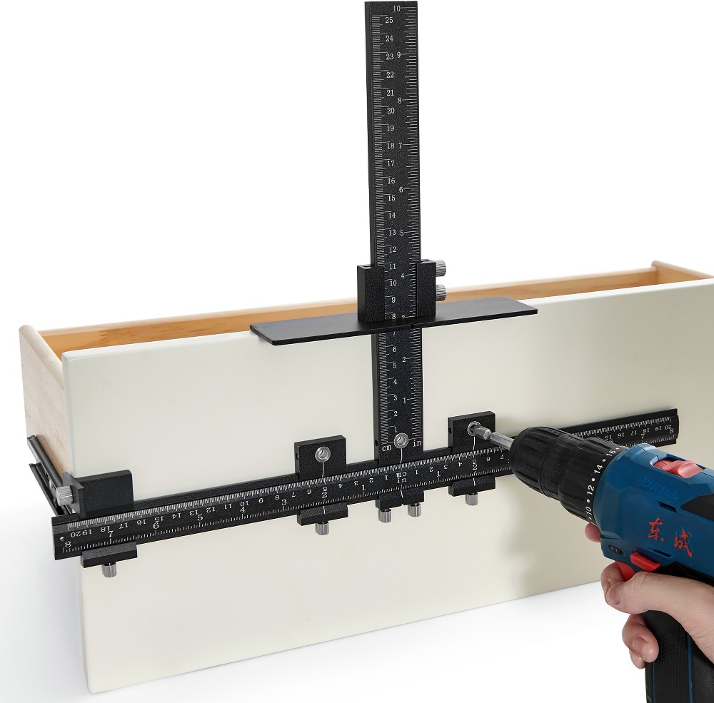 Cabinet Hardware Jig Black Aluminum Alloy Mounting template