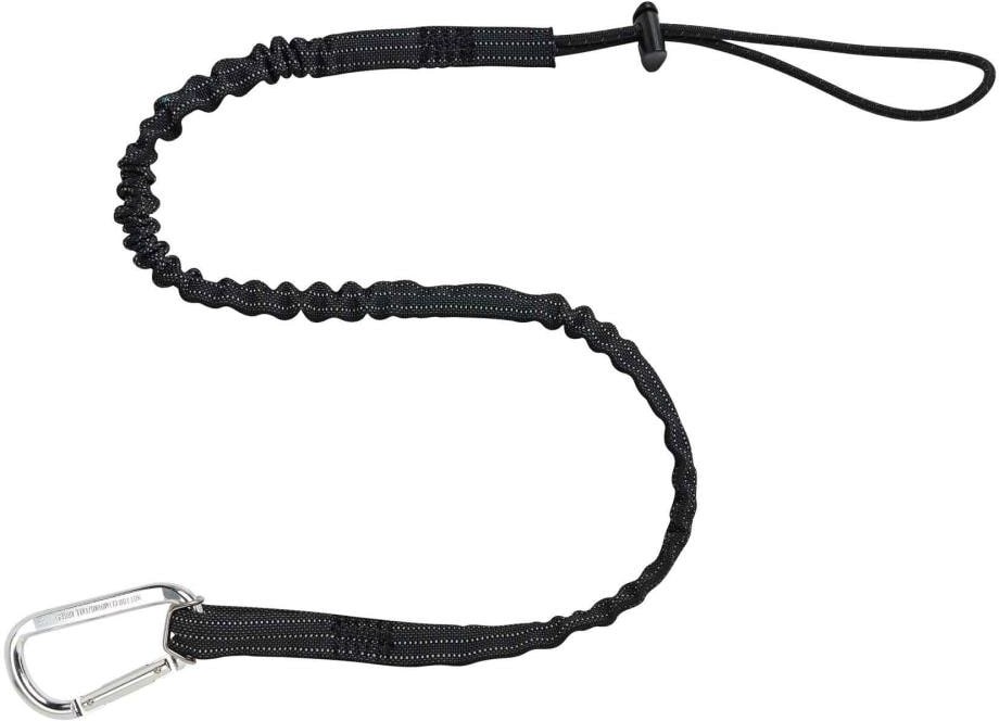 Ergodyne Squids 3100 Single Carabiner Tool Lanyard- 10lbs, Black, Standard