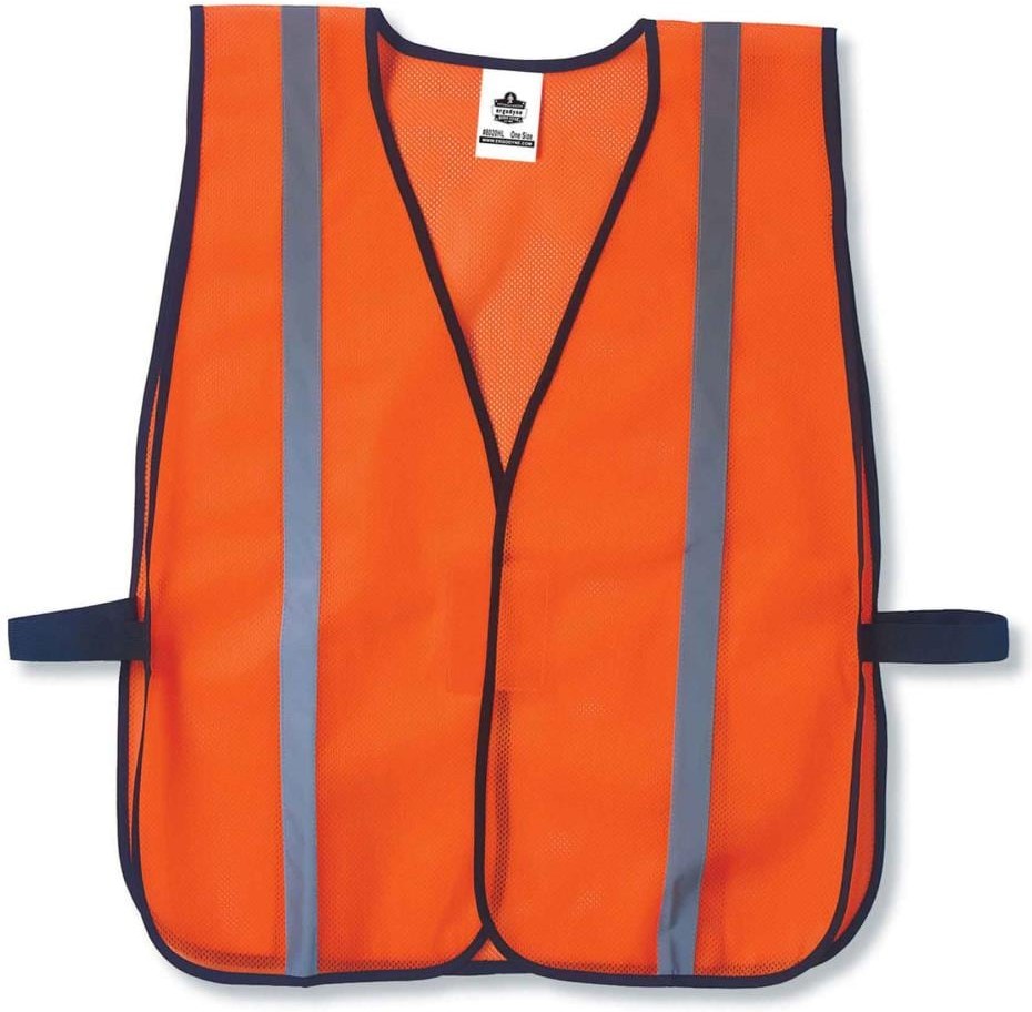 Orange Polyester Reflective Safety Vest (Adjustable)