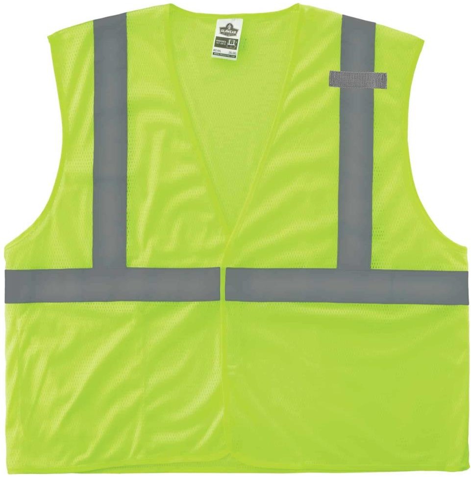 Green Polyester High Visibility Reflective Safety Vest (L/XL)