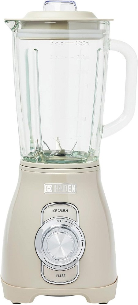 Power Blender 1.75 Liter Glass Jug High Power 700W Motor 5 Speed Settings Pulse and Ice Crush Buttons Stainless Steel Putty Chrome
