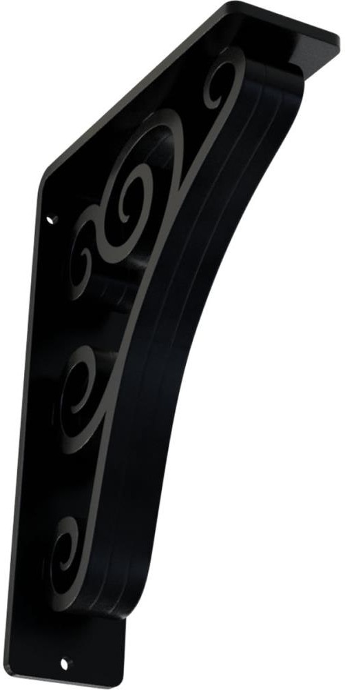 Tristan 5.5-in x 2-in x 8-in Black Wrought iron Countertop support bracket