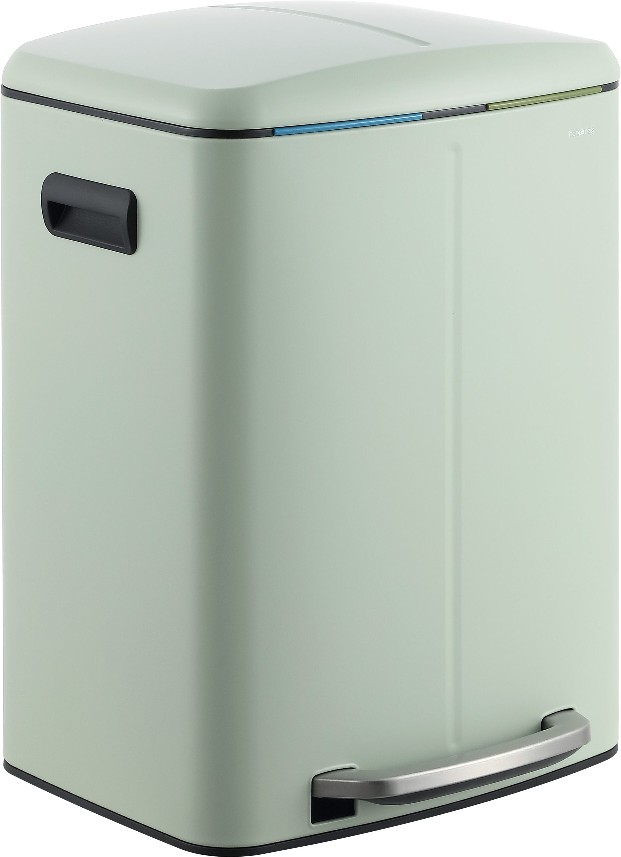 10.6 Gallon Pistachio Gelato Metal Indoor Kitchen Step Trash Can