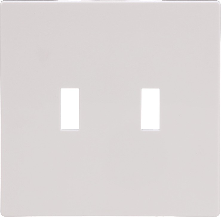 2 -Gang Midsize Size White Polycarbonate Indoor Screwless Toggle Wall Plate
