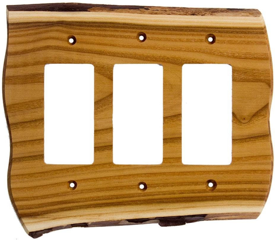 3 -Gang Specialty Size Russian Olive Wood Indoor Wall Plate