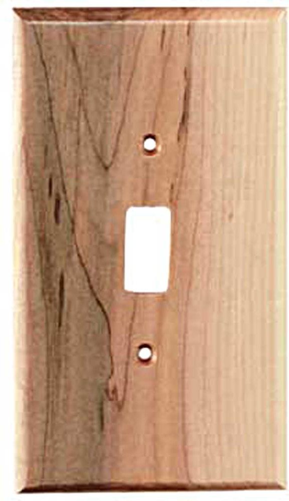 1 -Gang Specialty Size Maple Wood Indoor Toggle Wall Plate