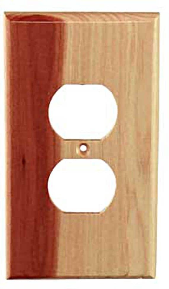 1 -Gang Specialty Size Tennessee Aeromatic Cedar Wood Indoor Duplex Wall Plate