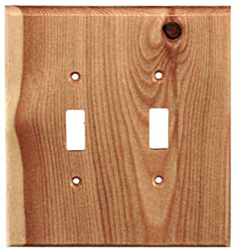 2 -Gang Specialty Size Fir Wood Indoor Toggle Wall Plate