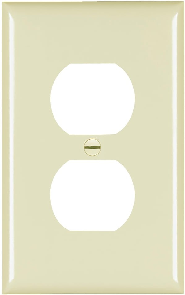 Pass Seymour 1 -Gang Jumbo Size Ivory Nylon Indoor Duplex Wall Plate
