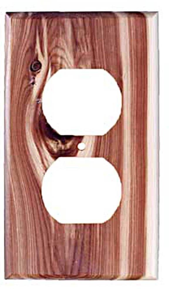 1 -Gang Specialty Size Juniper Wood Indoor Duplex Wall Plate