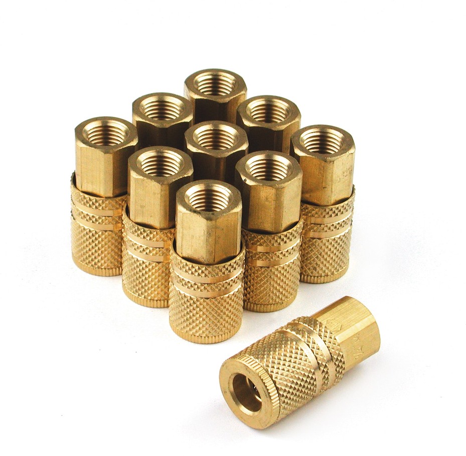 10 Pack Extreme Duty 6 Ball Bearing Brass Coupler 1/4" x 1/4" Female