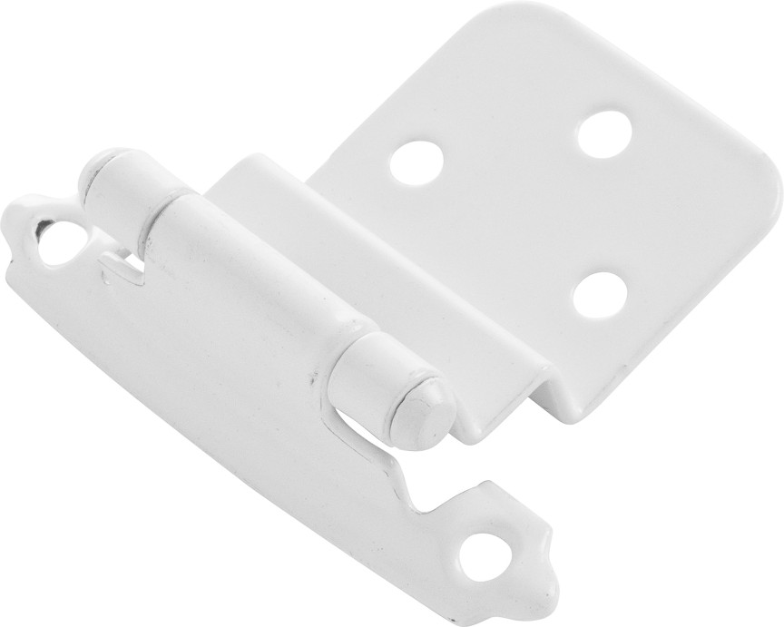 170-Degree Adjustable Overlay 3/8-in Inset Surface Self-Closing White Cabinet Hinge, 1 Pair(s) 2 -Pieces