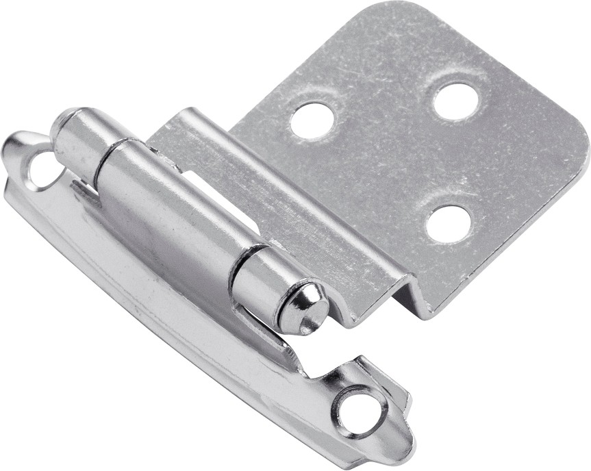 170-Degree Adjustable Overlay 3/8-in Inset Surface Self-Closing Chrome Cabinet Hinge, 1 Pair(s) 2 -Pieces