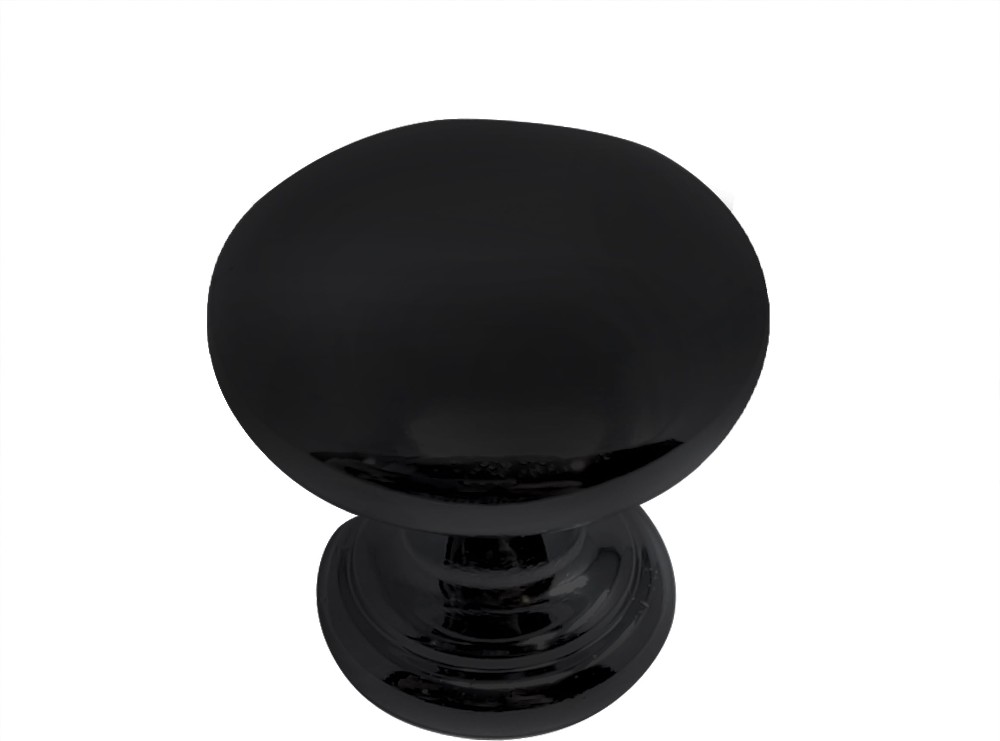 Summerland 1-in Matte Black Round Transitional Cabinet Knob