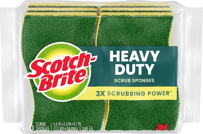 Heavy Duty Cellulose Sponge with scouring pad 6 -Pack