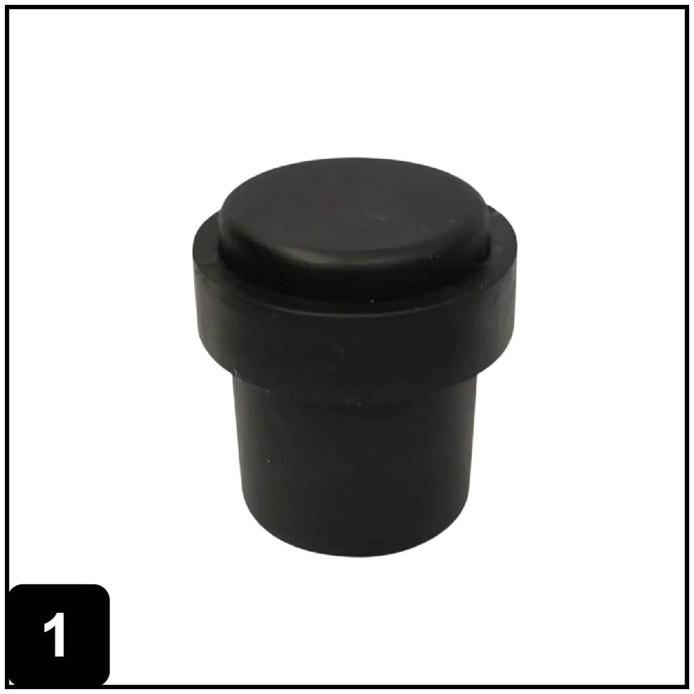 1-1/2-in Black Wall protector Door Stop